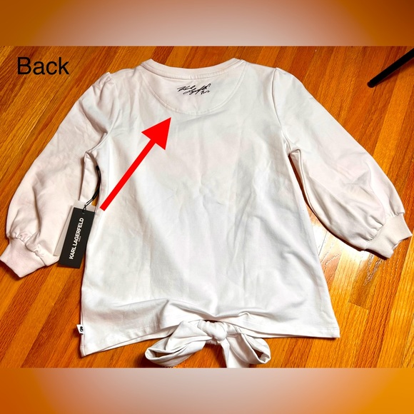 BRAND NEW Karl Lagerfeld Paris White Signature Sweatshirt-XS-Excellent Condition - Picture 5 of 9